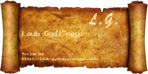 Laub Gyöngyi névjegykártya